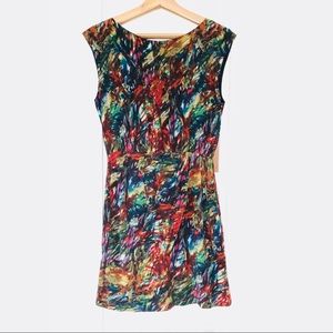 Theory Multicolor Arena Brushstroke Silk Dress
